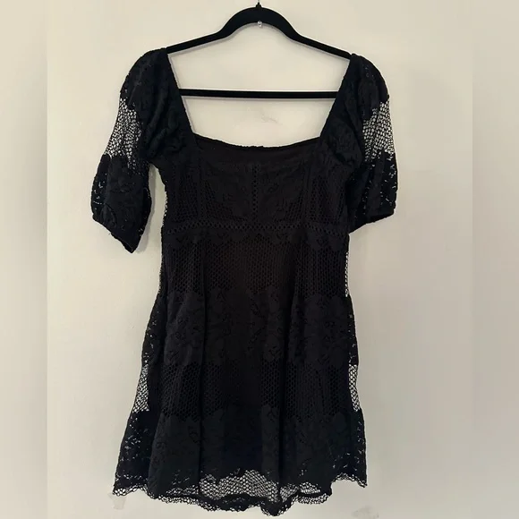 Free People Be Your Baby Black Lace Babydoll Dress - Picture 7 of 10